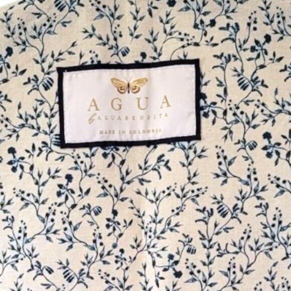 AGUA by Agua Bendita Swimwear Dust Bag Envelope Canvas Neutral Blue Floral Boho - Picture 1 of 5